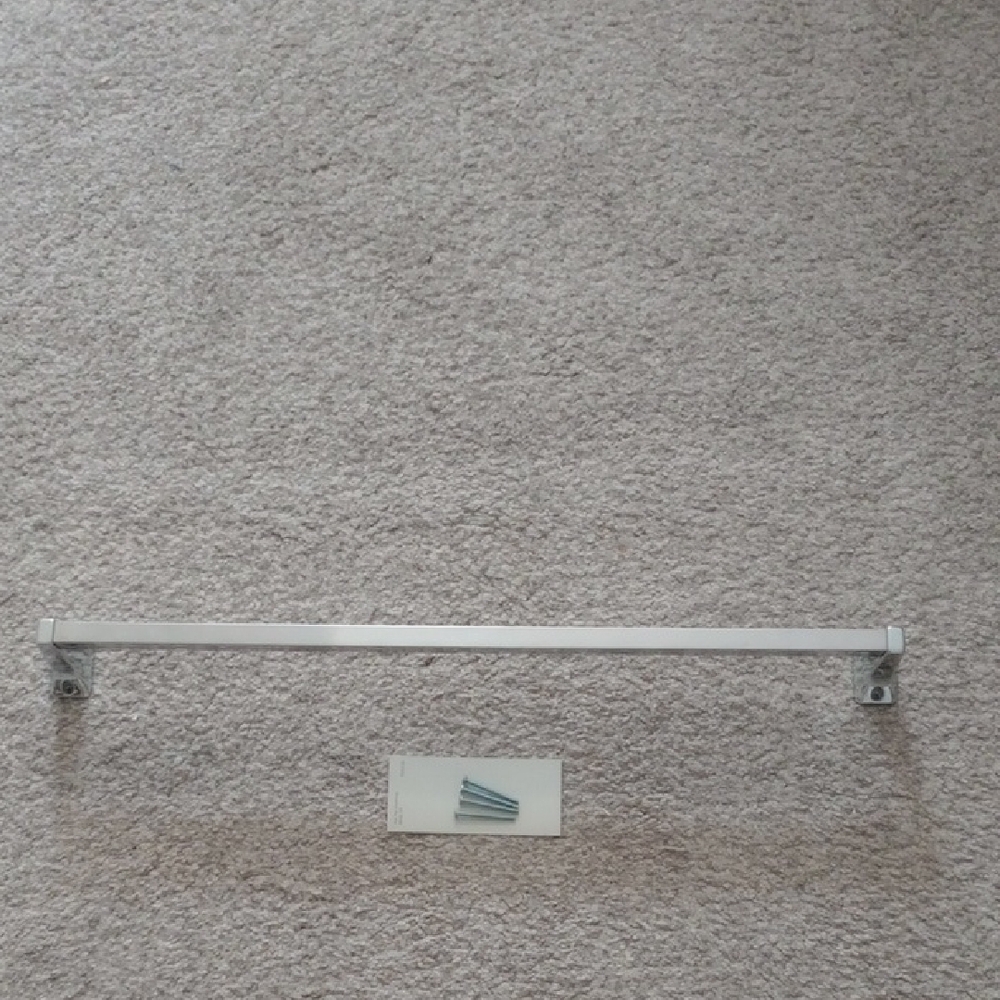 Silver Towel Bar with Mounting Hardware
